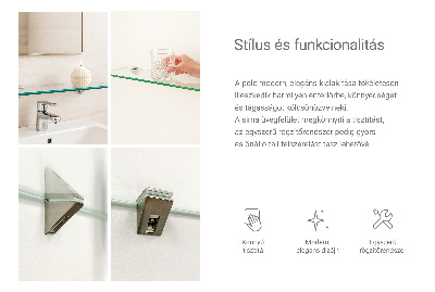 Estante de cristal para baño transparente