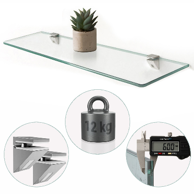 Estante de cristal para baño transparente