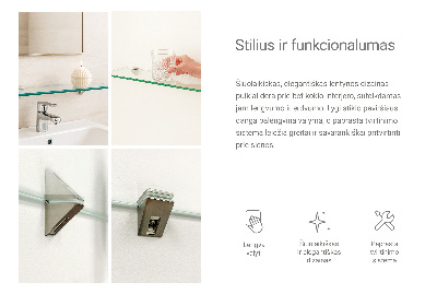 Estante de cristal para baño transparente