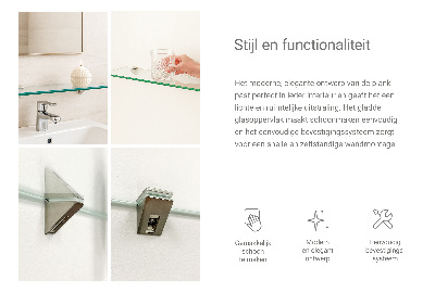 Estante de cristal para baño transparente