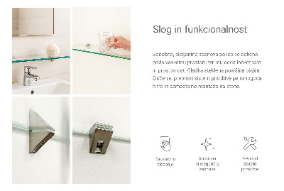 Estante de cristal para baño transparente