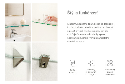 Estante de cristal para baño transparente