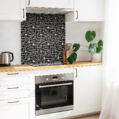 Baldosas vinílicas autoadhesivas Letreros de cocina en blanco y negro.