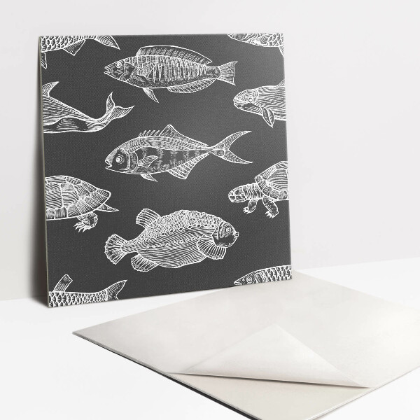 Azulejos vinílicos Tortuga y peces de dibujos animados