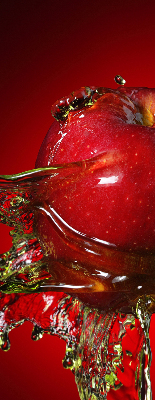 Estor enrollable en color manzana roja en las profundidades