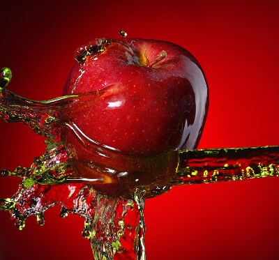 Estor enrollable en color manzana roja en las profundidades