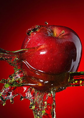 Estor enrollable en color manzana roja en las profundidades