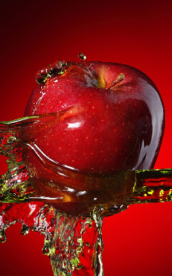 Estor enrollable en color manzana roja en las profundidades