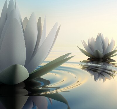 Estor enrollable con diseño de nenúfares
