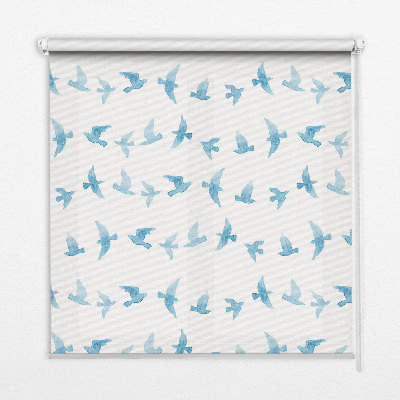 Modern roller blind con diseño de pájaros azules