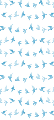 Modern roller blind con diseño de pájaros azules
