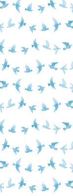 Modern roller blind con diseño de pájaros azules