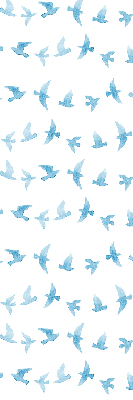 Modern roller blind con diseño de pájaros azules