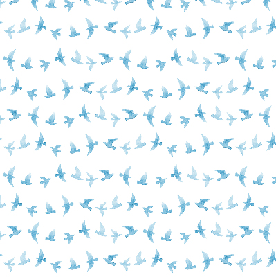 Modern roller blind con diseño de pájaros azules