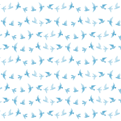 Modern roller blind con diseño de pájaros azules