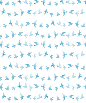 Modern roller blind con diseño de pájaros azules