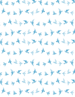 Modern roller blind con diseño de pájaros azules