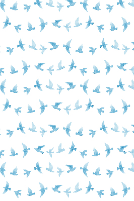 Modern roller blind con diseño de pájaros azules
