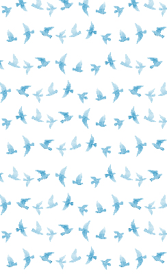 Modern roller blind con diseño de pájaros azules