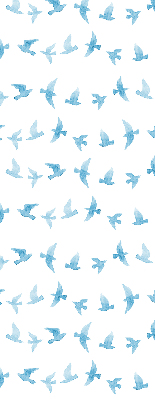 Modern roller blind con diseño de pájaros azules