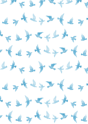 Modern roller blind con diseño de pájaros azules