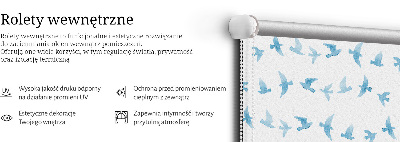 Modern roller blind con diseño de pájaros azules