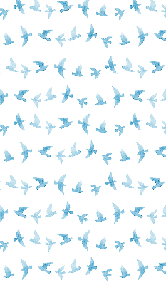 Modern roller blind con diseño de pájaros azules