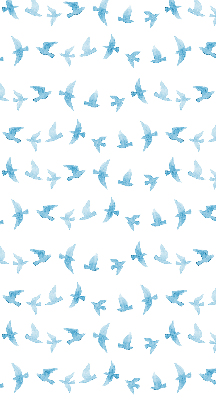 Modern roller blind con diseño de pájaros azules