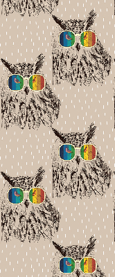 Estor enrollable para ventana con diseño de búhos y gafas de colores