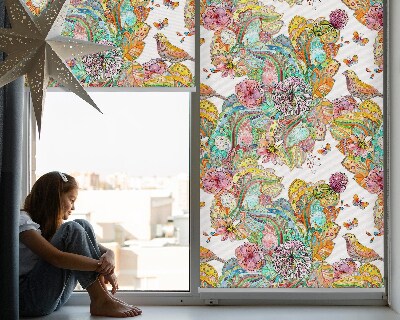 Modern roller blind con patrón colorido de la naturaleza