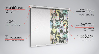 Estor enrollable para ventana gatos
