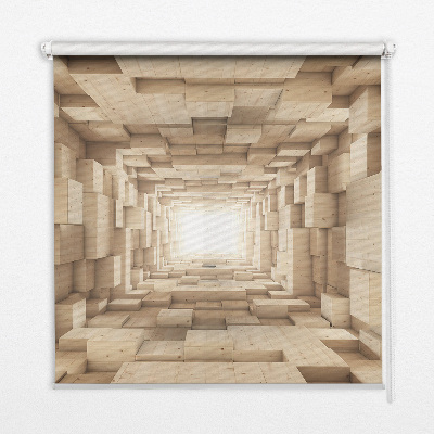Estor enrollable de agujero de madera en 3D