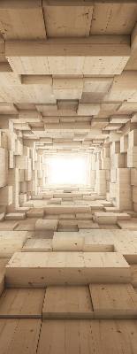 Estor enrollable de agujero de madera en 3D