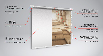 Estor enrollable de agujero de madera en 3D