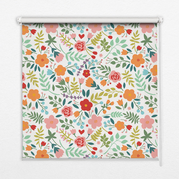Estor enrollable con flores pintadas