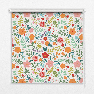 Estor enrollable con flores pintadas