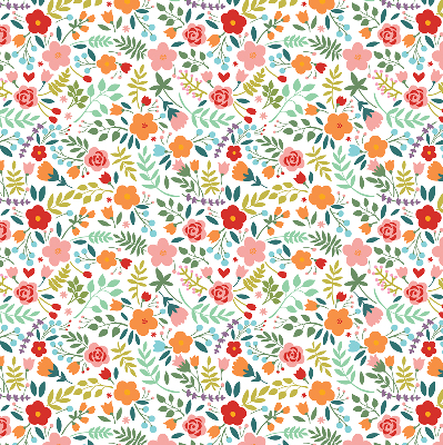 Estor enrollable con flores pintadas