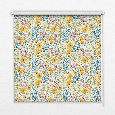 Estor enrollable para ventana con estampado de flores