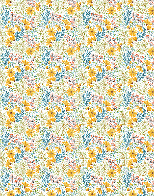 Estor enrollable para ventana con estampado de flores