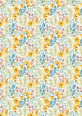 Estor enrollable para ventana con estampado de flores