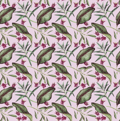 Estor enrollable con estampado de hojas tropicales