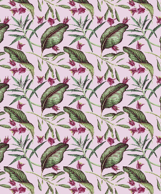 Estor enrollable con estampado de hojas tropicales
