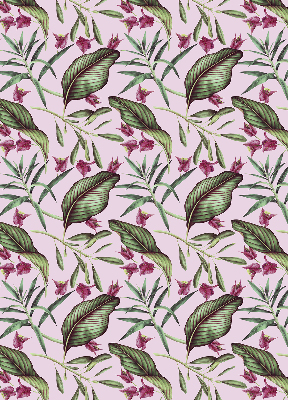 Estor enrollable con estampado de hojas tropicales
