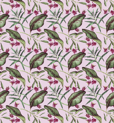 Estor enrollable con estampado de hojas tropicales