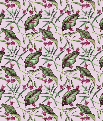 Estor enrollable con estampado de hojas tropicales