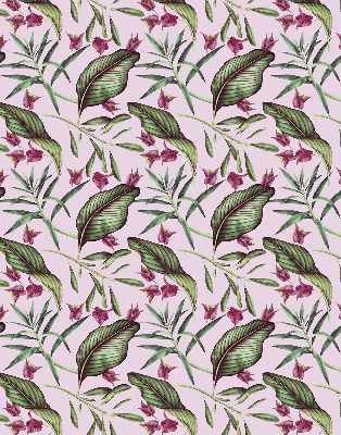 Estor enrollable con estampado de hojas tropicales