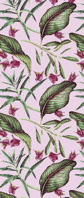 Estor enrollable con estampado de hojas tropicales