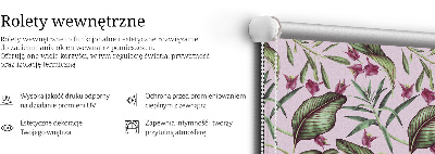 Estor enrollable con estampado de hojas tropicales