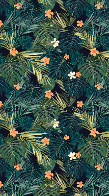 Estor enrollable con diseño de hojas y flores tropicales