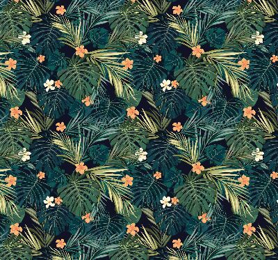 Estor enrollable con diseño de hojas y flores tropicales